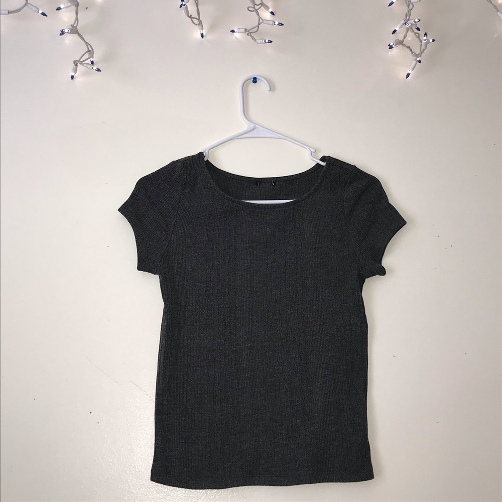DARK GRAY CROP TOP